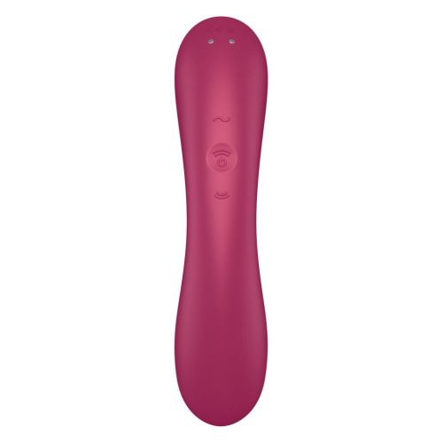 Satisfyer Curvy Trinity 1 - Вакуумный стимулятор + вибратор точки G, 17.5х3.9 см (красный)